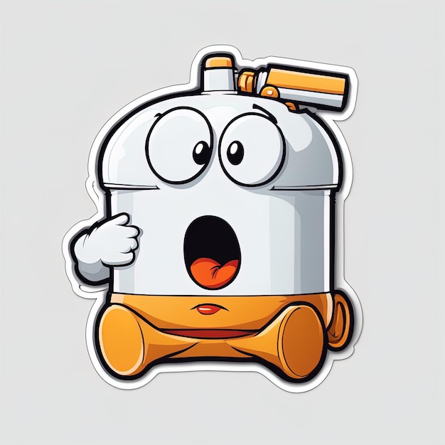 cartoon character of soda cancute bottle of garbage can