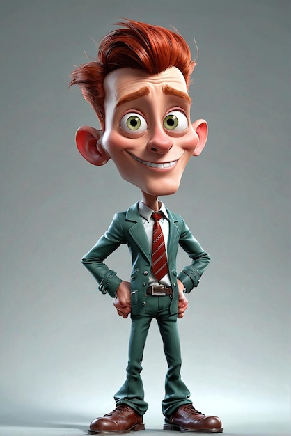 Foto un personaggio dei cartoni animati in abito e cravatta