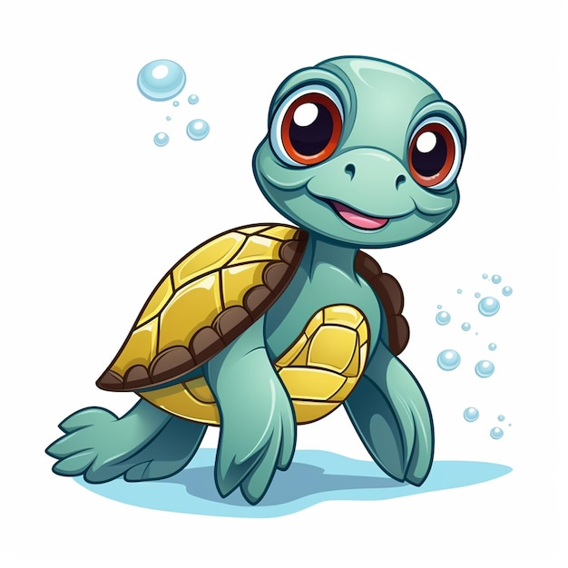 Photo cartoon character of turtle