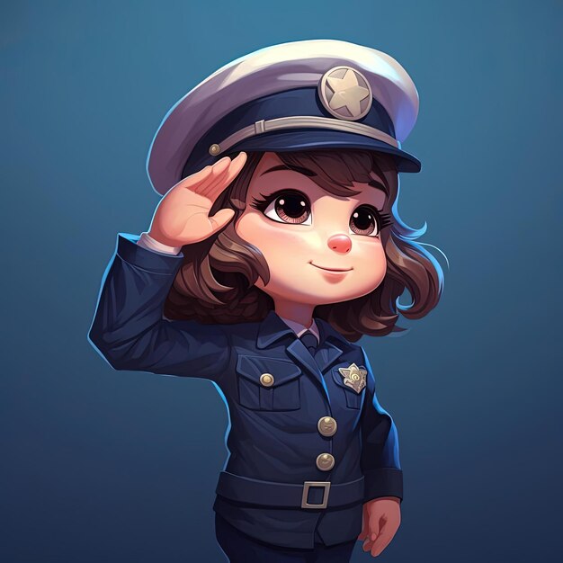 Photo a cartoon character in uniform saluting in the style of sensitive