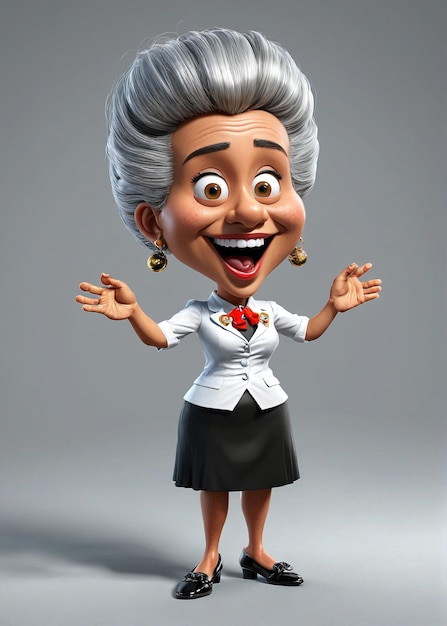 Photo a cartoon character in a white shirt and black skirt