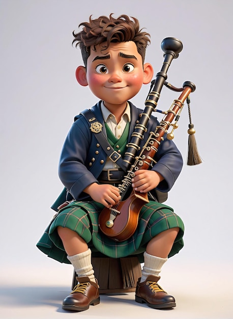 a cartoon character with a bagpipe