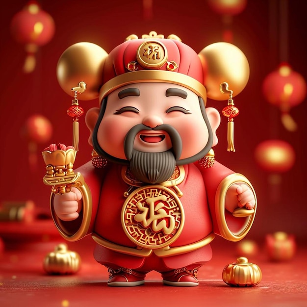 a cartoon character with a beard holding a golden bell