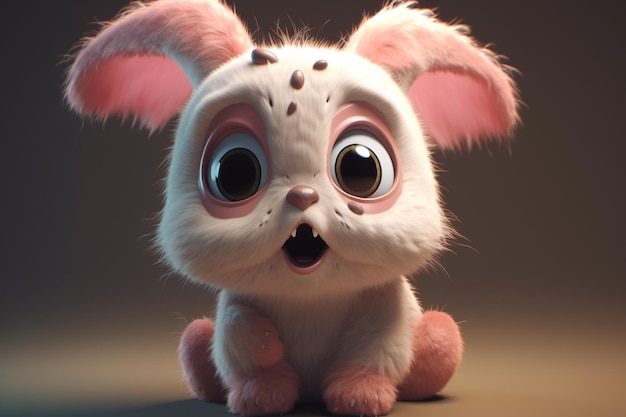 A cartoon character with big eyes and big ears.