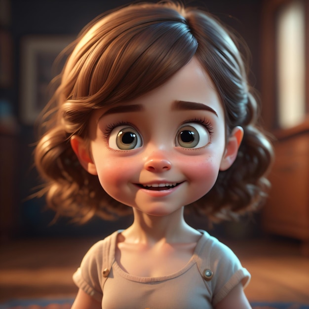 A cartoon character with big eyes and big eyes.