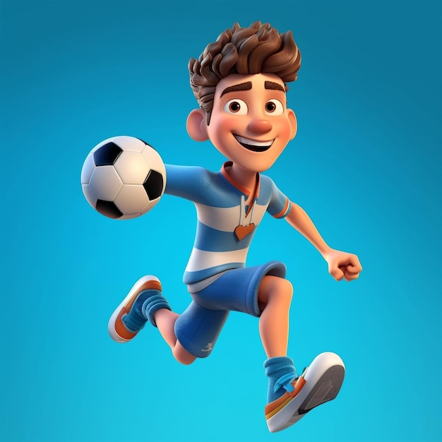 A cartoon character with a blue shirt generated by Ai