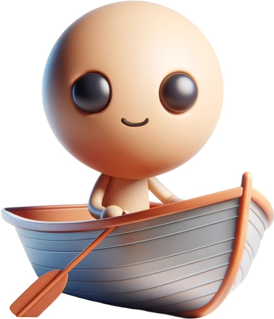 Photo a cartoon character with a boat on the back of it