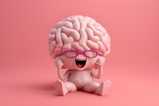 Photo a cartoon character with a brain