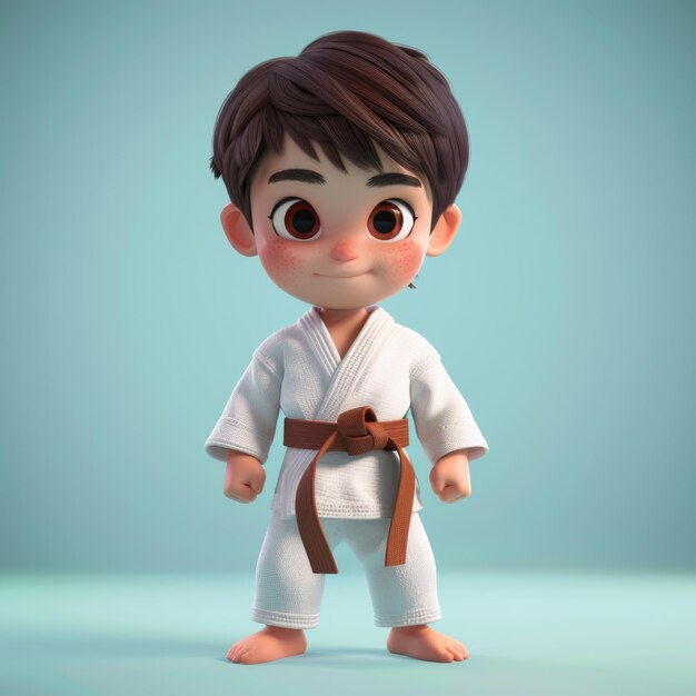 a cartoon character with brown belt and brown belt