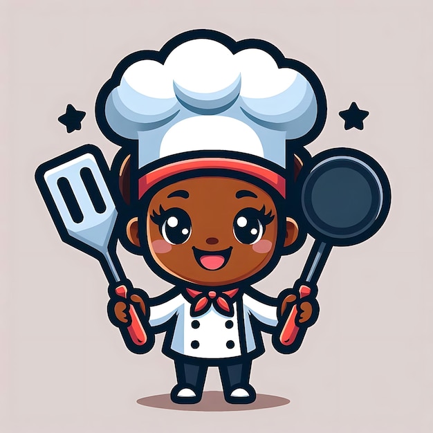 Photo a cartoon character with a chef hat and a chefs hat