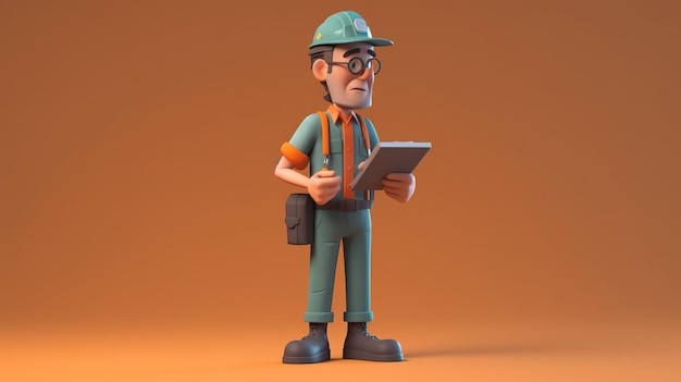 A cartoon character with a clipboard and a clipboard