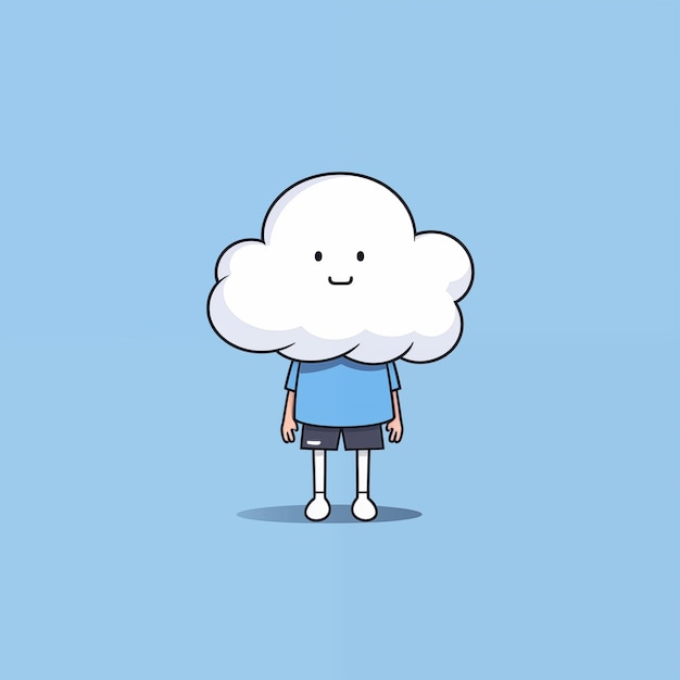 Photo cartoon character with a cloud on his head