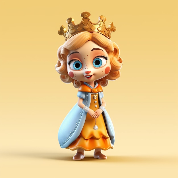 A cartoon character with a crown on her head