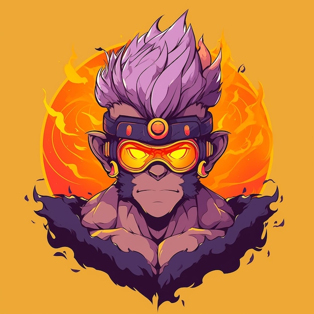 A cartoon character with a fireball on his face