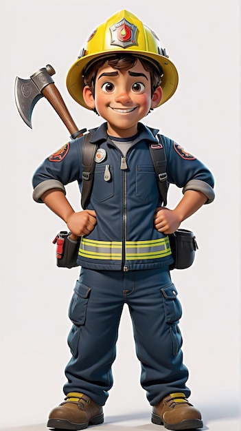 a cartoon character with a firefighter