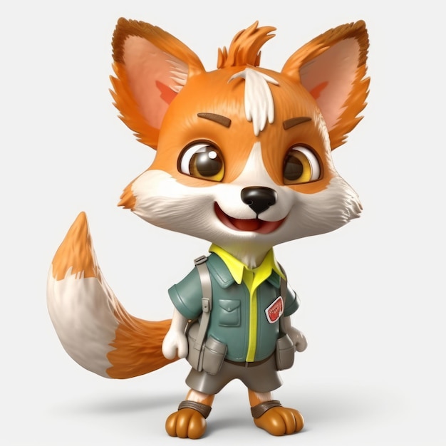 A cartoon character with a fox on his back