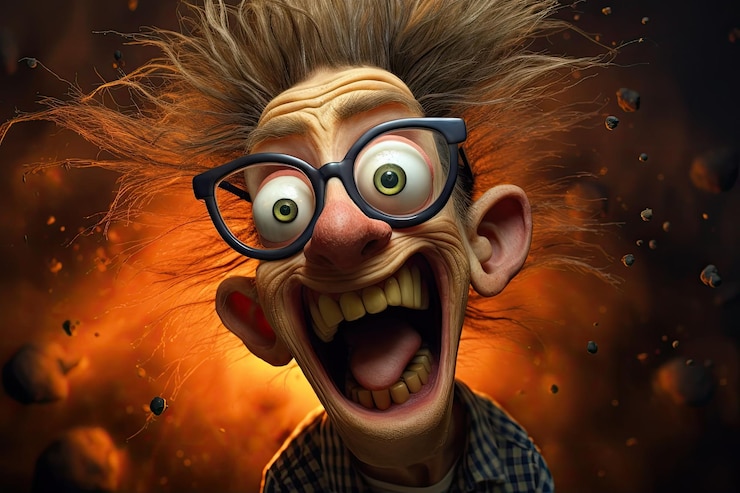 फोटो a cartoon character with glasses and a big mouth