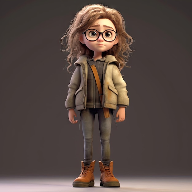 A cartoon character with glasses and a jacket that says'the secret life of a girl '