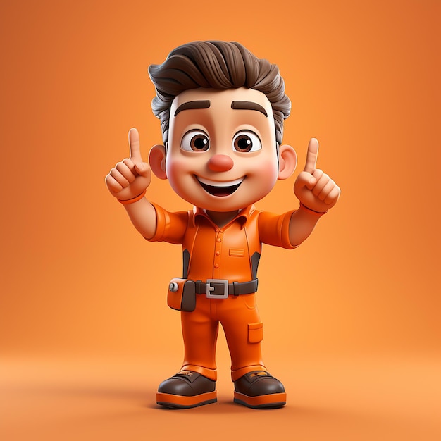 Photo a cartoon character with glasses and an orange background