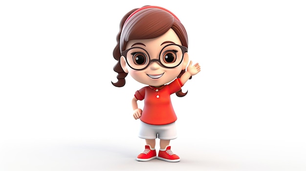 A cartoon character with glasses and a red shirt that says " go to the right ".