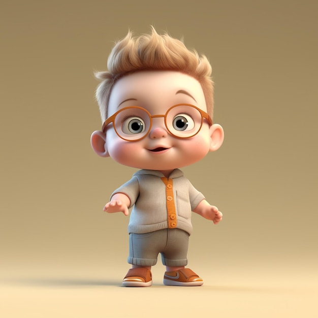 A cartoon character with glasses that say's the word boss '