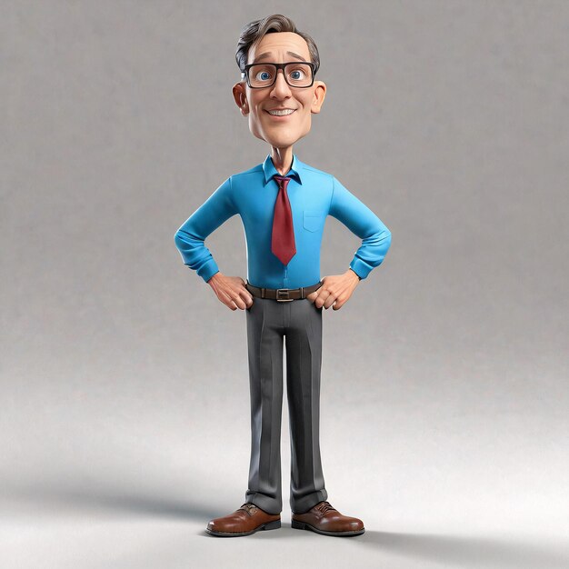 a cartoon character with glasses and a tie