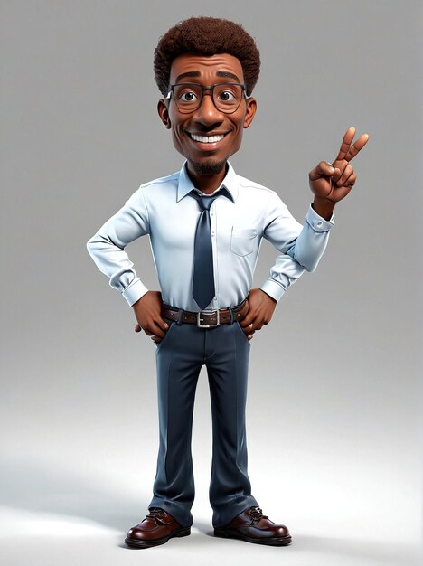 a cartoon character with glasses and a tie