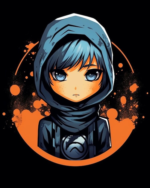 Premium AI Image  a drawing of an anime character with a hoodie on it