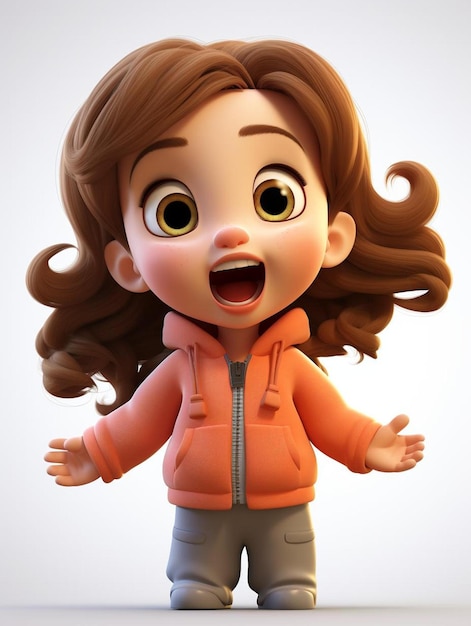 a cartoon character with a jacket that says " the name of the girl "