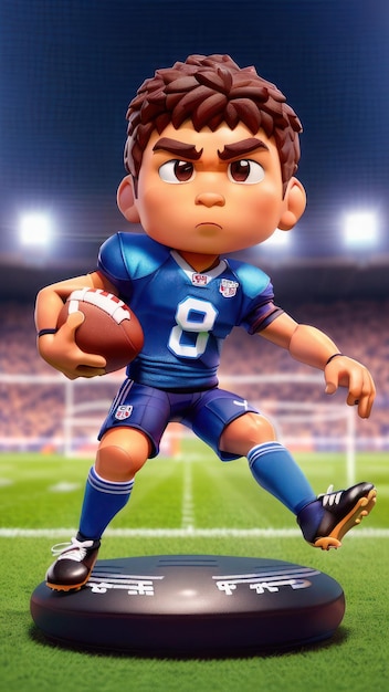 A cartoon character with the number 8 on his jersey