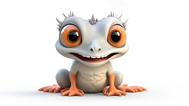 a cartoon character with an orange eyes and a white background.