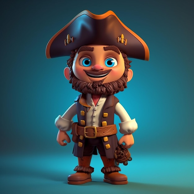 A cartoon character with a pirate hat and a hat.