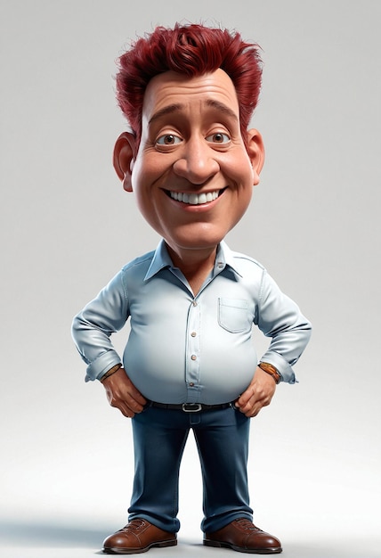 Photo a cartoon character with red hair and a smile