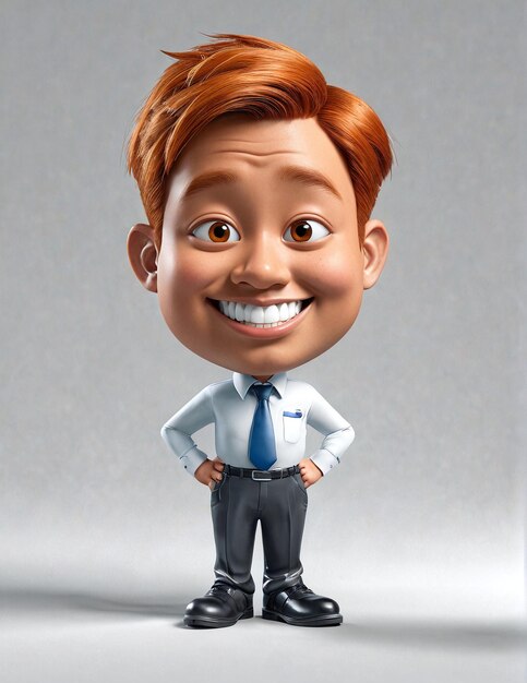 a cartoon character with a red hair and a white shirt