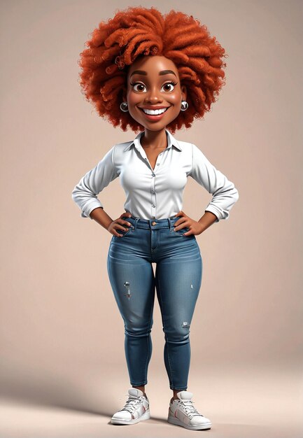 a cartoon character with red hair and a white shirt