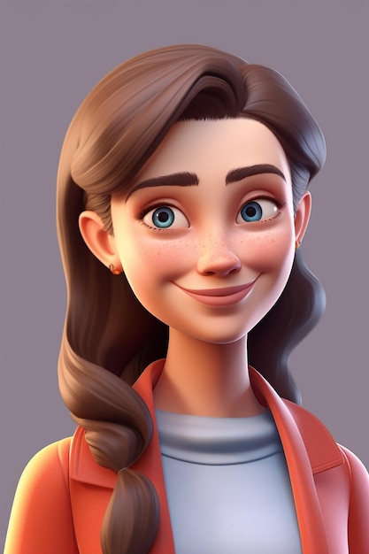 Photo a cartoon character with a smile on her face