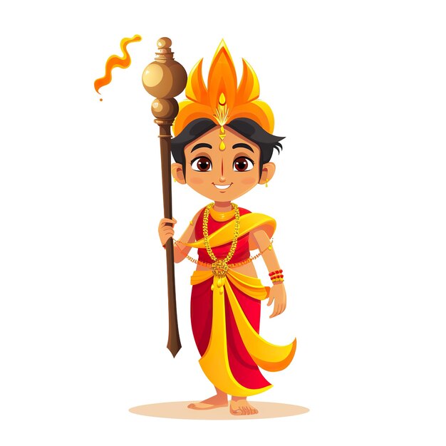 Photo a cartoon character with a torch and a gold torch