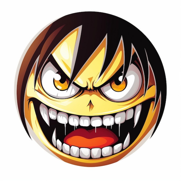 Photo a cartoon character with a yellow face and a black and yellow face.