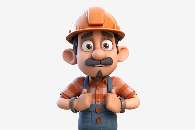 Cartoon Character Worker Man