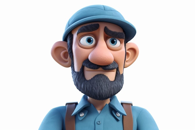 Cartoon Character Worker Man