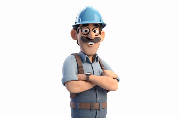 Cartoon Character Worker Man