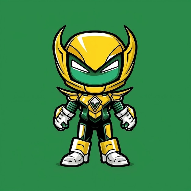 Photo a cartoon character of a yellow and green ninja