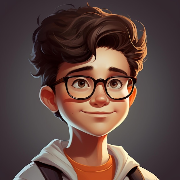 cartoon character of young boy