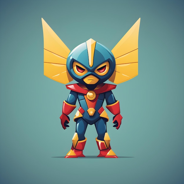 Photo cartoon characters of a mini superhero funny cute miniature character dressed as a superhero