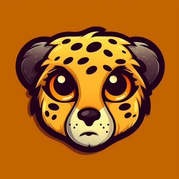 Photo cartoon cheetah face 2d clipart design