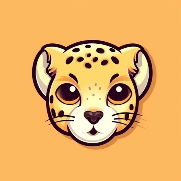Photo cartoon cheetah face 2d clipart design