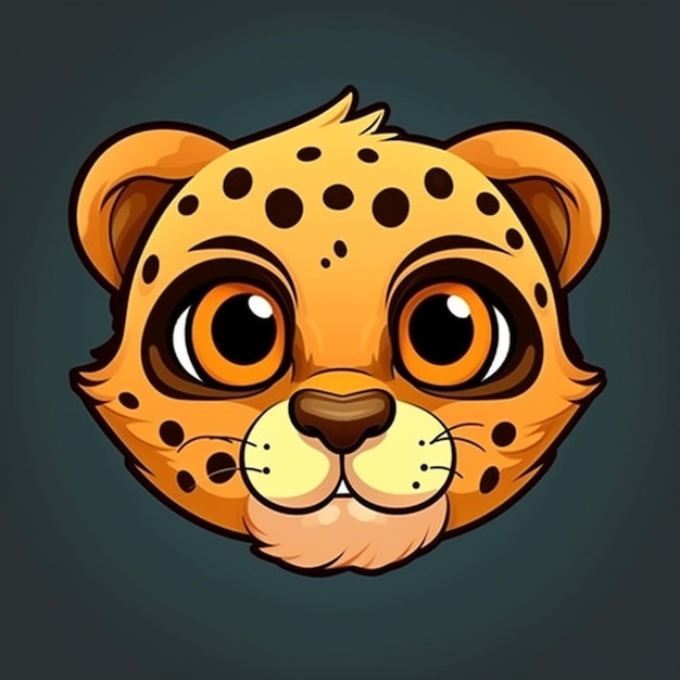 Foto cartoon cheetah gezicht 2d clipart ontwerp