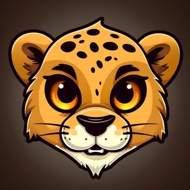 Cartoon Cheetah gezicht 2D clipart ontwerp