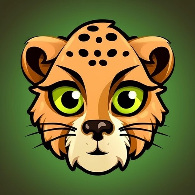 Foto cartoon cheetah gezicht 2d clipart ontwerp