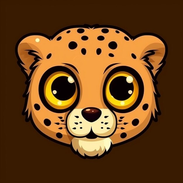 Foto cartoon cheetah gezicht 2d clipart ontwerp